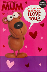 UK Greetings birthday card with cute message inside, designed for moms, featuring colorful, cheerful greeting card artwork.