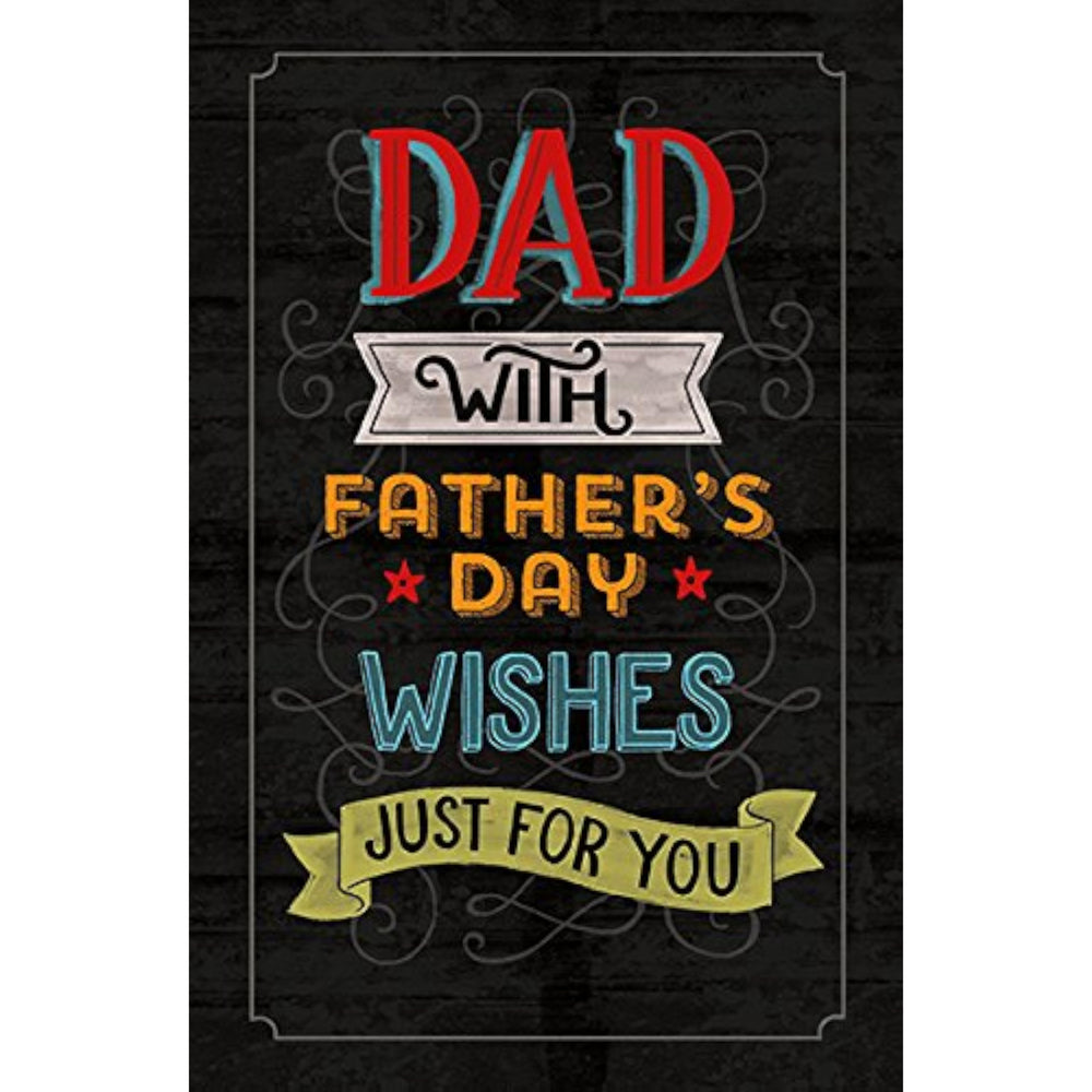UK Greetings Father's Day greeting card featuring heartfelt "Just for You" wishes and dad-themed design.
