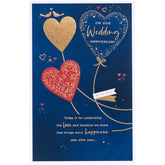 UK Greetings dark blue wedding anniversary greeting card with elegant design, suitable for celebrating special occasions.