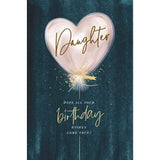 UK Greetings daughter birthday card featuring a contemporary design with a pink balloon on the front.