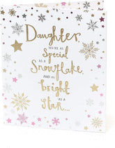 UK Greetings Daughter Christmas greeting card with embellished design, perfect for sending special holiday wishes.