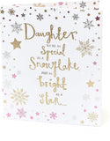 UK Greetings Daughter Christmas greeting card with embellished design, perfect for sending special holiday wishes.
