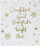 UK Greetings Daughter Christmas greeting card with embellished design, featuring festive holiday imagery and special Xmas details.