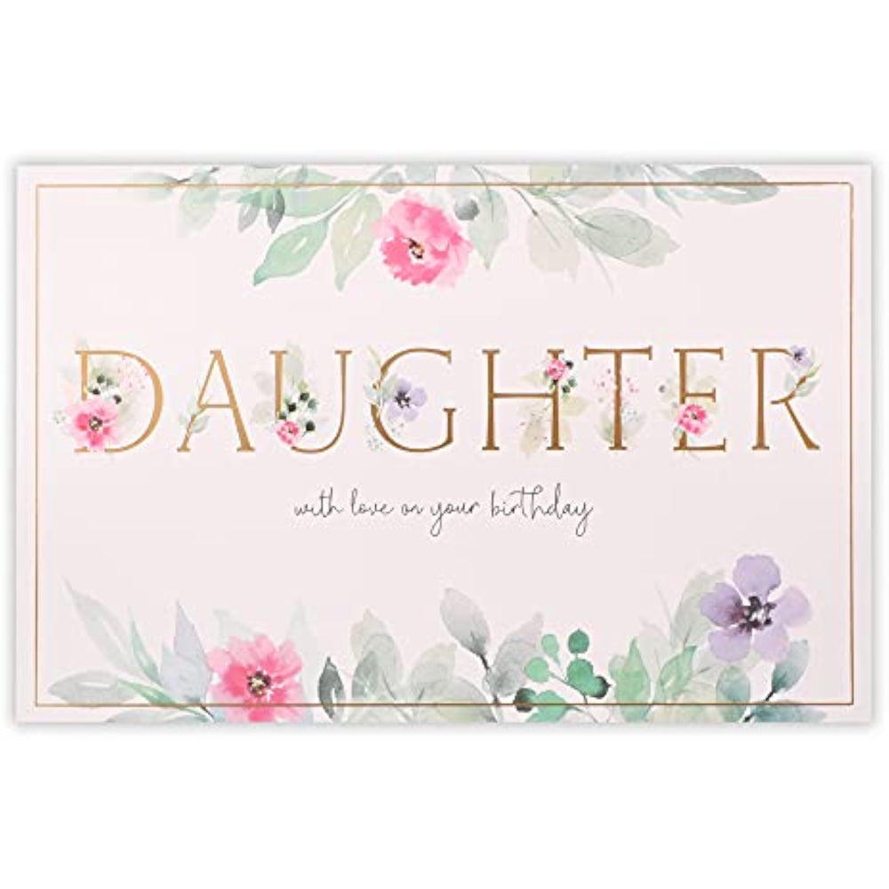 UK Greetings Daughter with Love Flower Birthday Card featuring colorful floral design and heartfelt message for special occasions