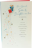 UK Greetings Daydreams dual presents Christmas card featuring son and daughter-in-law, with festive holiday design and heartfelt message.