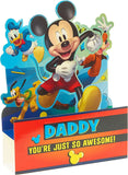 UK Greetings Disney 3D Pop Up Mickey Mouse Daddy Birthday Card featuring colorful Mickey Mouse design and festive birthday elements
