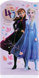 UK Greetings Disney 4th birthday card for girls featuring Elsa and Anna from Frozen, with envelope and colorful winter design.
