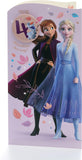 UK Greetings Disney 4th birthday greeting card for girls featuring Elsa and Anna from Frozen with an envelope.