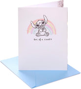 UK Greetings Disney Classics Stitch birthday greeting card featuring cute Lilo & Stitch design on blank card for celebrations.