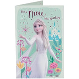 Disney Frozen Elsa birthday greeting card by UK Greetings featuring Elsa design, perfect for a niece’s special occasion.