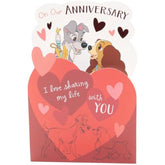 UK Greetings Disney Lady & the Tramp anniversary greeting card with a stunning pop-up design for him or her.