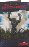 Disney Marvel Avengers 3D holographic birthday card by UK Greetings featuring superhero characters and vibrant holographic design.