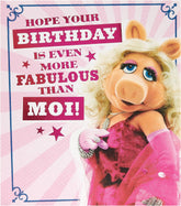 Disney Muppets Miss Piggy birthday greeting card by UK Greetings featuring colorful Miss Piggy illustration.