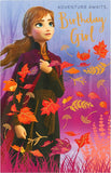 Disney Princess Anna pop-up birthday greeting card by UK Greetings, featuring Anna from Frozen 2, for girls' celebrations.