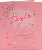 UK Greetings Disney Tinker Bell Daughter birthday card featuring Tinker Bell illustration for special occasion greetings.