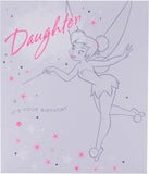 Disney Tinker Bell birthday greeting card by UK Greetings featuring a colorful Tinker Bell design for daughters.