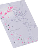 Disney Tinker Bell birthday greeting card by UK Greetings featuring a colorful Tinker Bell design for daughters' birthday wishes.