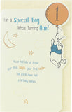Disney Winnie the Pooh baby boy 1st birthday greeting card by UK Greetings featuring Winnie the Pooh and colorful birthday design