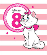 Disney Marie the Aristo Cat greeting card by UK Greetings featuring a charming illustration of Marie from Disney's Aristocats.