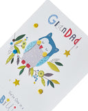 UK Greetings embossed owl Father's Day card for Grandad, featuring a charming owl design on a greeting card.