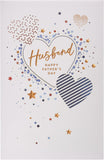 UK Greetings Father's Day card for husband featuring a love heart design, perfect for celebrating dads on special occasions.