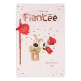 UK Greetings Fiancée Boofle Valentine's Day card featuring a red rose design, perfect for expressing love on special occasions.