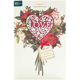 UK Greetings floral bouquet romantic Valentine's Day card featuring colorful flowers and heartfelt design for special occasions