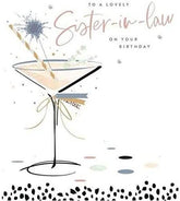 UK Greetings foil finish birthday card for sister-in-law, featuring lovely design and heartfelt message, perfect for special occasions.