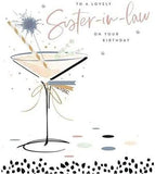UK Greetings foil finish birthday card featuring a lovely sister-in-law design, perfect for celebrating special occasions.