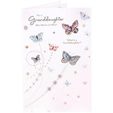 UK Greetings birthday card for a granddaughter, featuring heartfelt message and colorful design, perfect for expressing love and celebration.