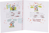 UK Greetings for My Ridiculously Lovely Boyfriend greeting card showing a colorful design and heartfelt message inside.