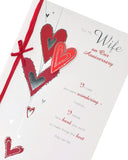 UK Greetings anniversary greeting card for wife featuring a heartfelt poem and elegant design for special occasions.
