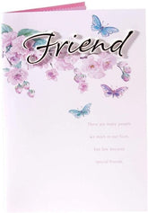 UK Greetings Friend Happy Birthday 3D handmade butterflies greeting card with colorful butterfly embellishments.