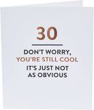 UK Greetings funny 30th birthday greeting card featuring humorous design, perfect for celebrating a milestone birthday.