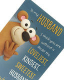 UK Greetings funny birthday card for husband, featuring humorous design and greeting message, perfect for celebrating his special day.