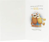 UK Greetings funny birthday card for husband featuring humorous design, perfect for celebrating his special day.