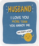 UK Greetings funny greeting card for husband, humorous birthday card featuring playful design and cheerful message.