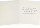 UK Greetings funny Son Mother's Day greeting card featuring humorous design and colorful artwork.