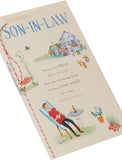 UK Greetings Garden Relax design Son-in-Law birthday card featuring floral and garden imagery, perfect for celebrating special occasions.