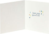 UK Greetings gold foil lettering Son birthday card featuring festive design and bold, shiny gold accents for celebrating a special occasion.