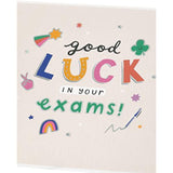 UK Greetings Good Luck Exams greeting card featuring colorful designs, perfect for wishing students success on their exams.