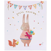 UK Greetings grandma birthday card with envelope featuring a cute rabbit design, perfect for celebrating special occasions.
