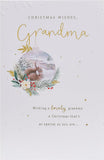 UK Greetings Grandma Rabbits Christmas Card featuring festive rabbit illustration, perfect for holiday greeting messages.