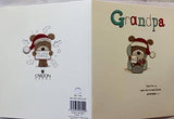 UK Greetings Grandpa Lots of Woof Christmas Card featuring festive dog illustrations, perfect for holiday greetings.