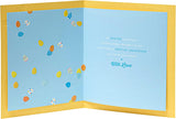 UK Greetings Grandson Easter card with blue egg design and envelope, featuring colorful Easter-themed illustrations.
