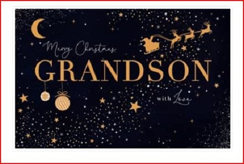 UK Greetings Grandson Merry Christmas greeting card featuring festive designs and heartfelt message for your grandson.