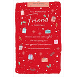 UK Greetings Christmas greeting card featuring a heartfelt message for a wonderful friend, with festive holiday design and traditional style.