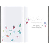 UK Greetings Christmas greeting card featuring Helen Steiner Rice's Wonderful Friend design with festive holiday imagery.
