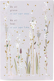 UK Greetings sympathy card titled "Grieve in Our Own Way" with caring thoughts and comforting message on a heartfelt greeting card.