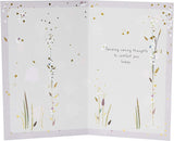 UK Greetings sympathy card titled "Grieve in Our Own Way" featuring comforting caring thoughts for condolences and support.